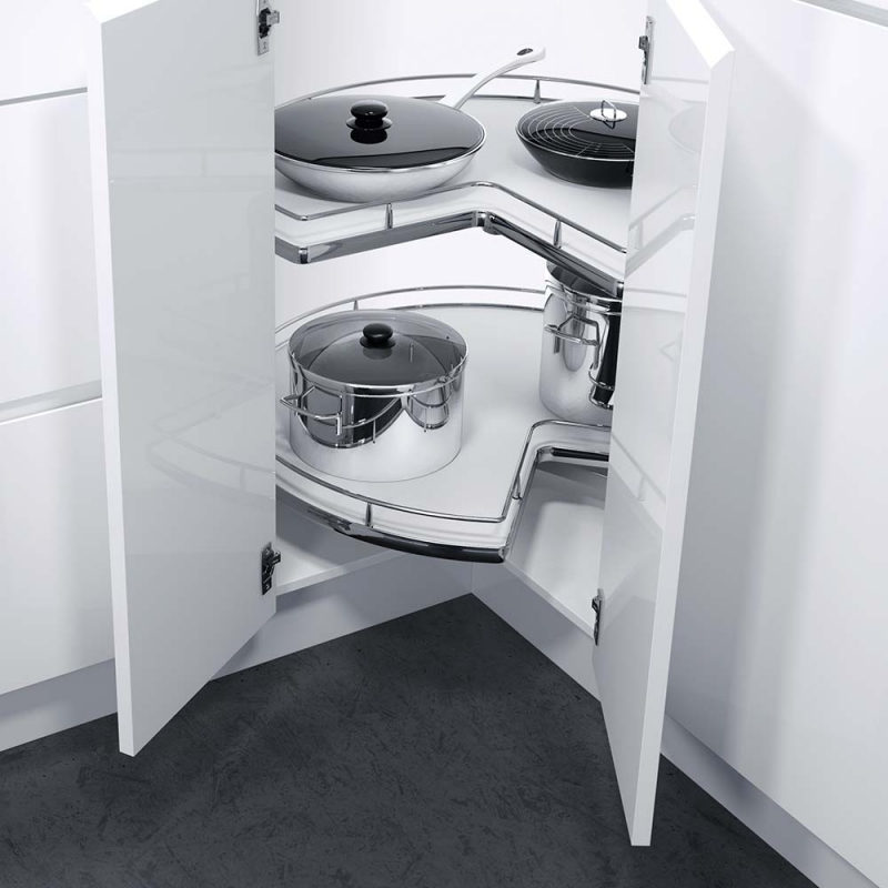 Beslag Design Hörnkarusell Recorner Maxx ¾ 760 vit/krom