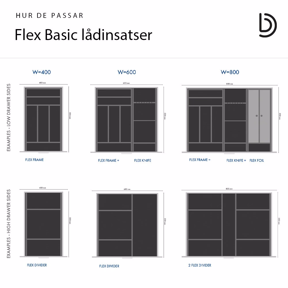 Lådinsats Flex Basic besticklåda 278/550 vit