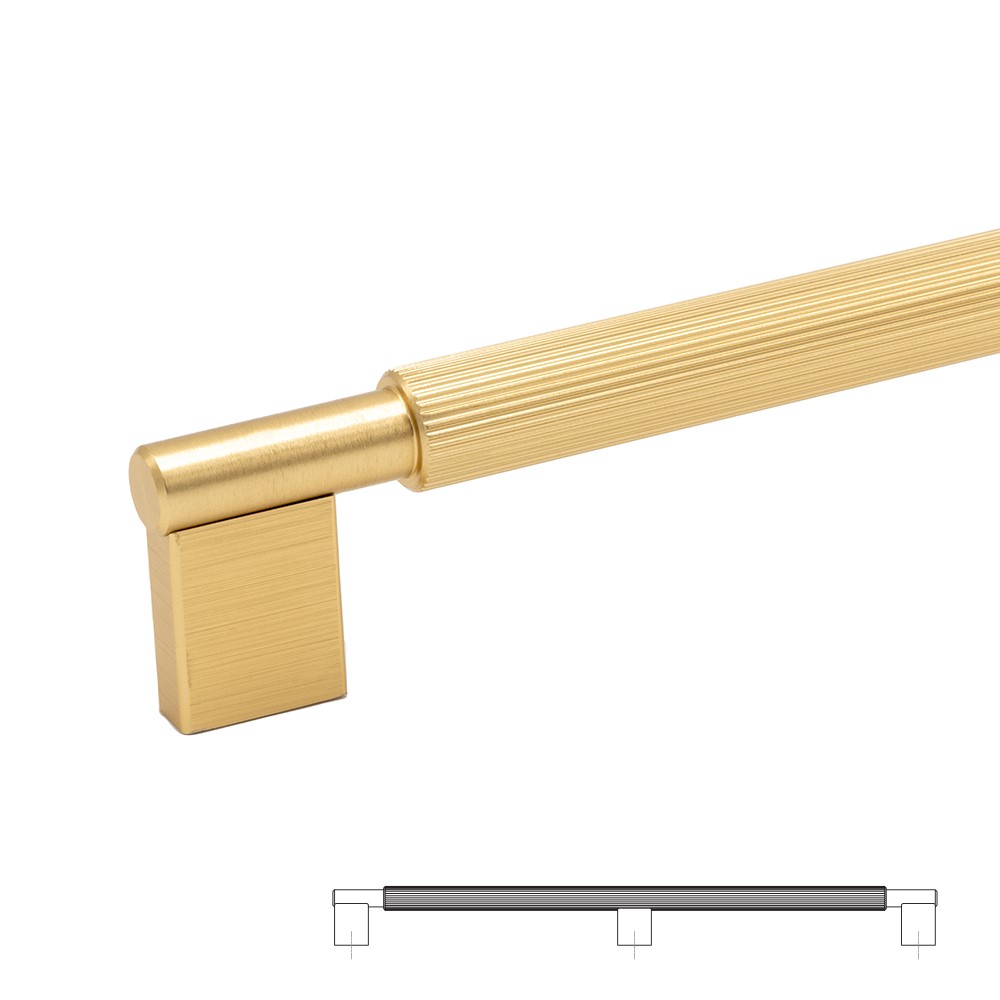 Handtag Arpa-1178 borstad mässing 2x589mm