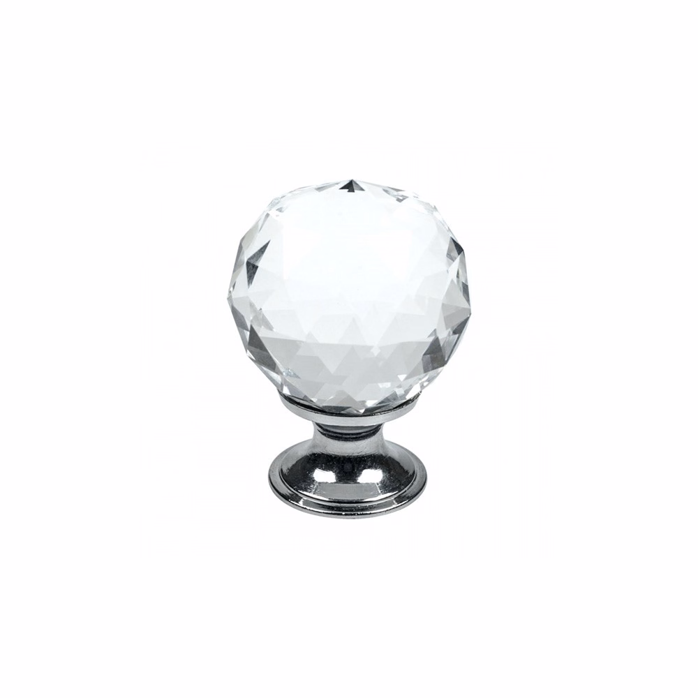 Knopp Diamond-30 glas/krom
