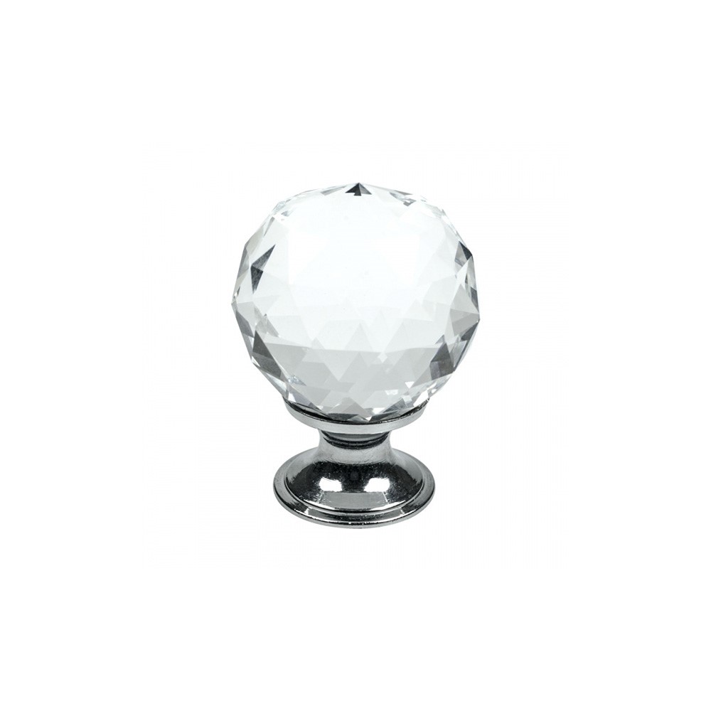 Knopp Diamond-30 glas/krom