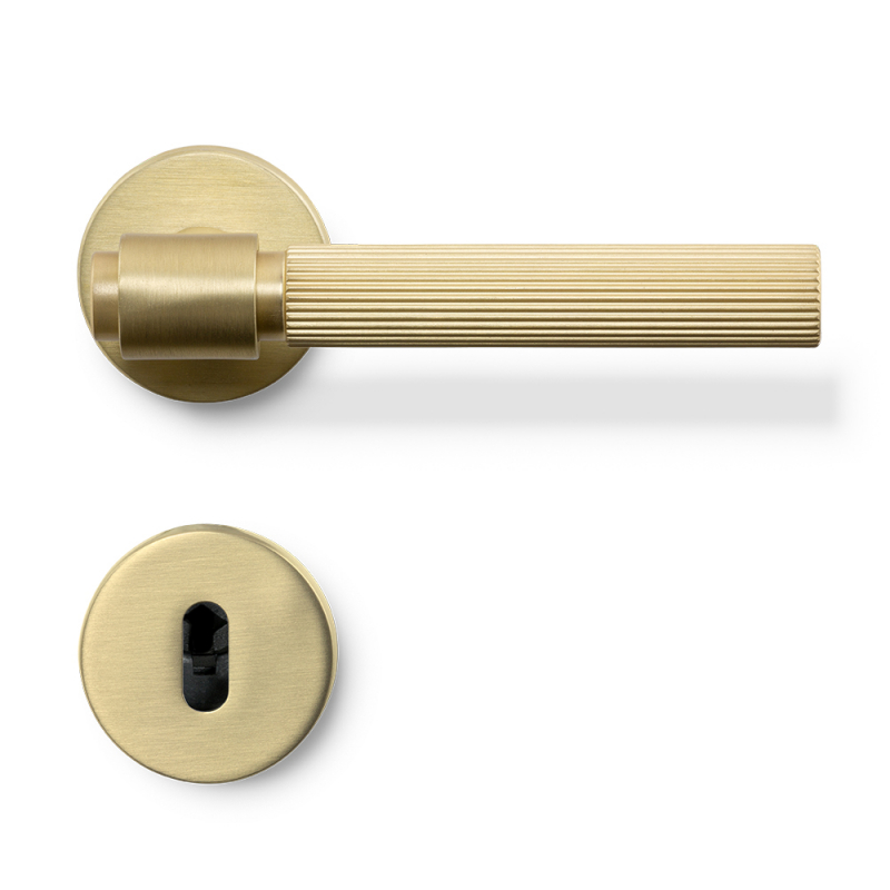 Dörrhandtag Helix 200 Stripe mässing EU-standard