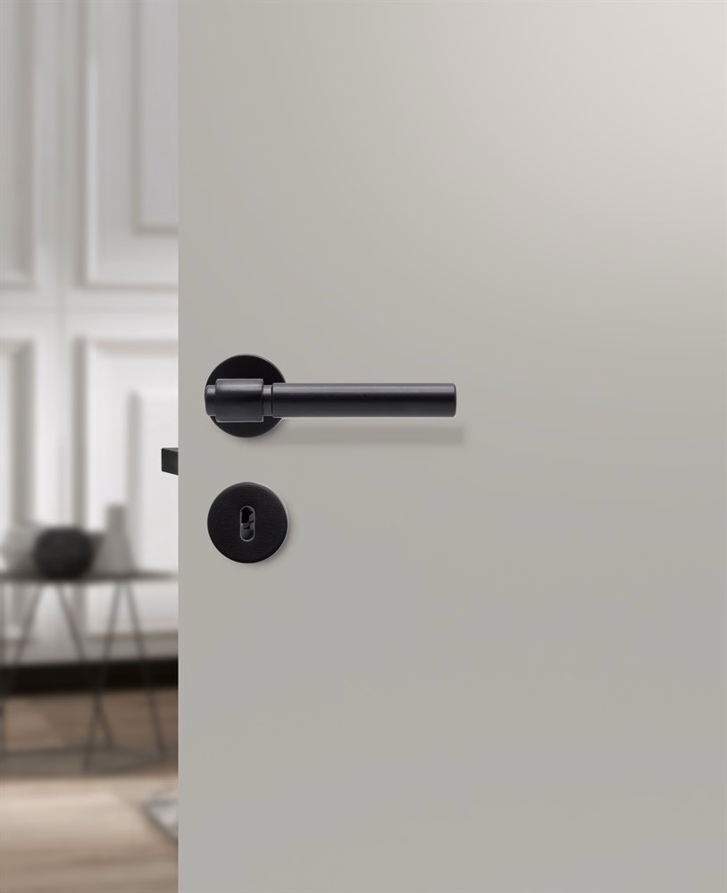 Dörrhandtag Helix 200 Plain svart EUR-standard