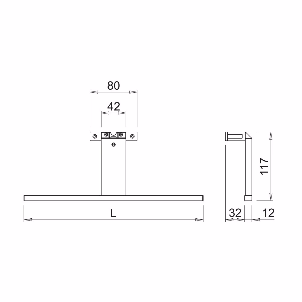 LED-armatur Jot 550mm D-M krom
