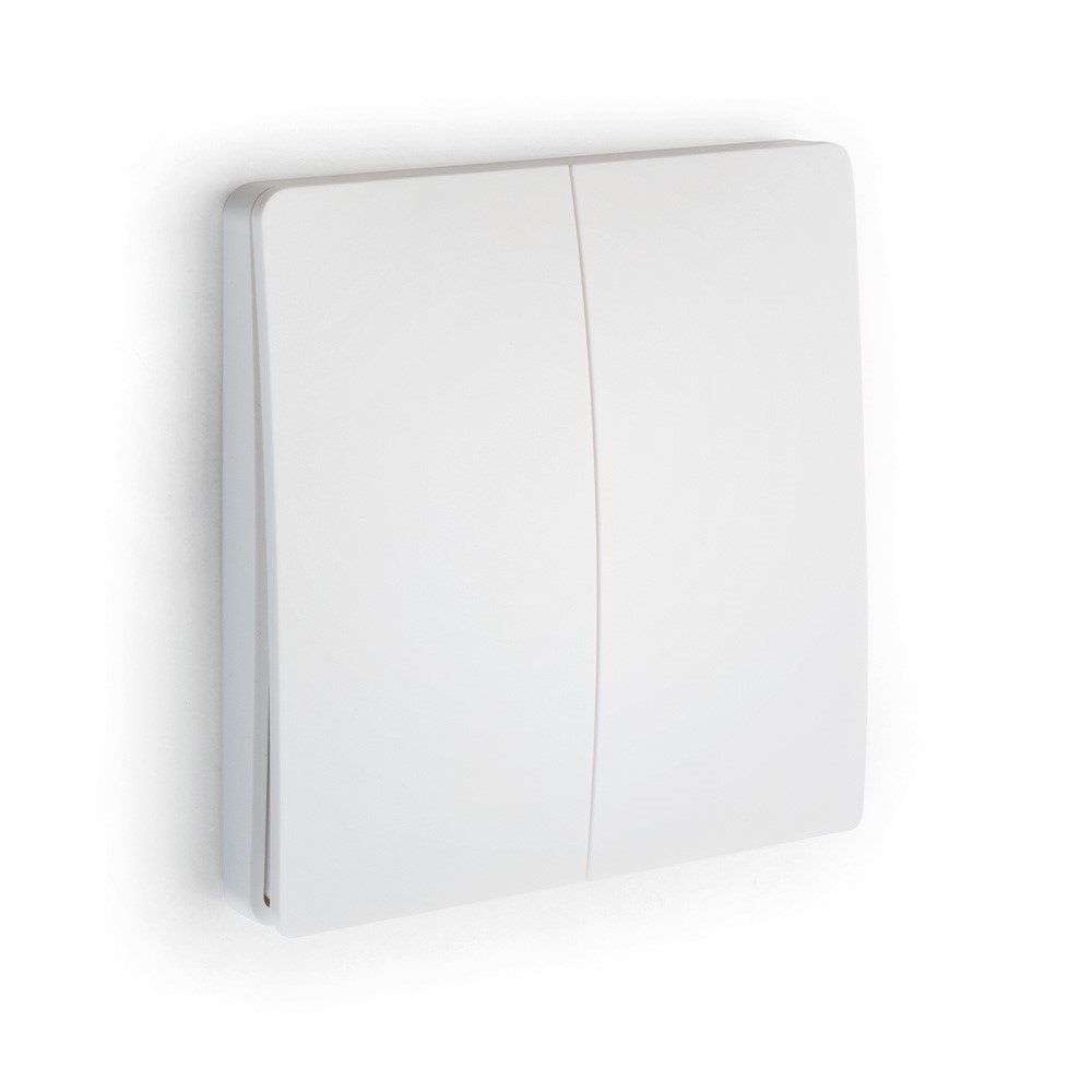 Strömbrytare/dimmer trådlös Kiny vit dubbel