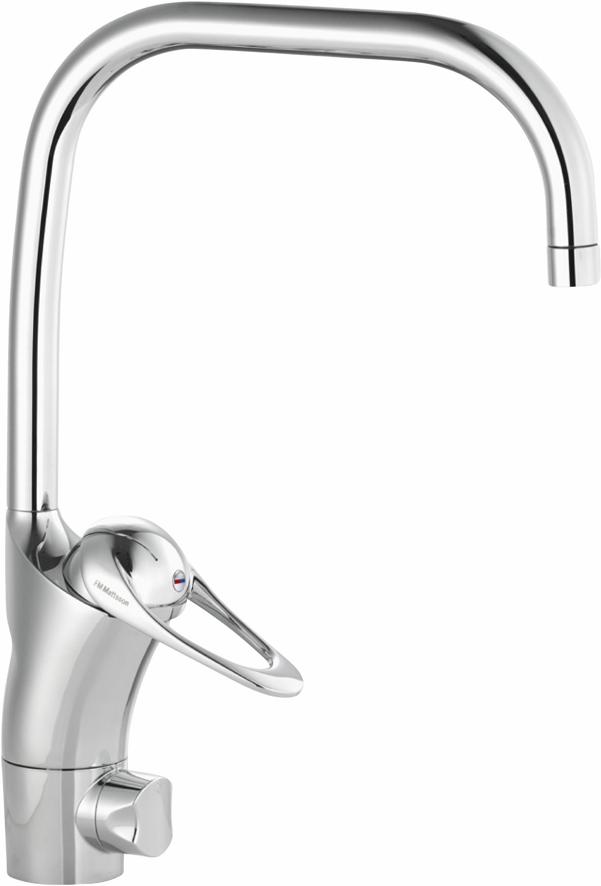 FM Mattsson FMM 8010 9000E II köksblandare, 1-grepp Ecosafe, med dm-avst, U-pip