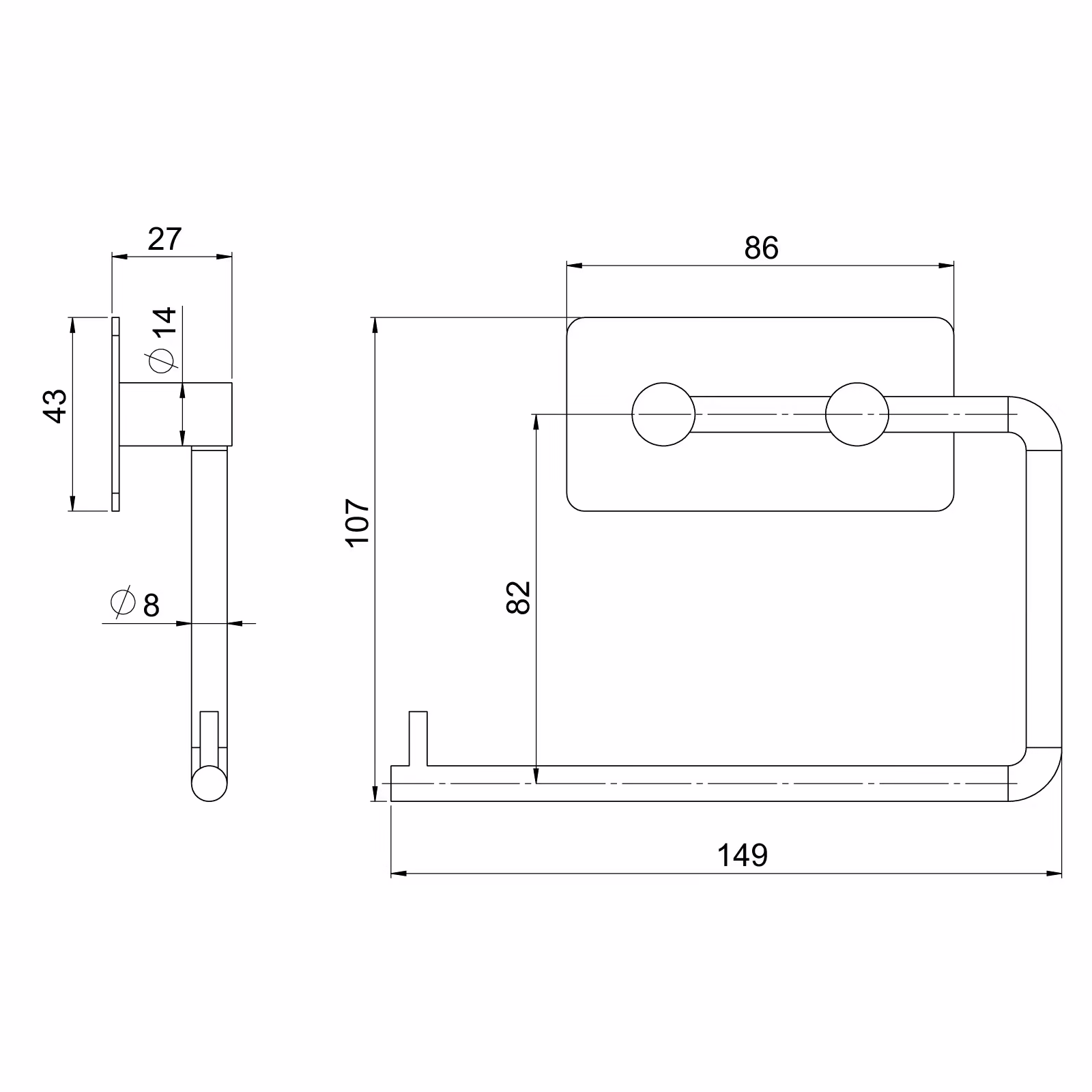 Billdal Pappershållare utan lock