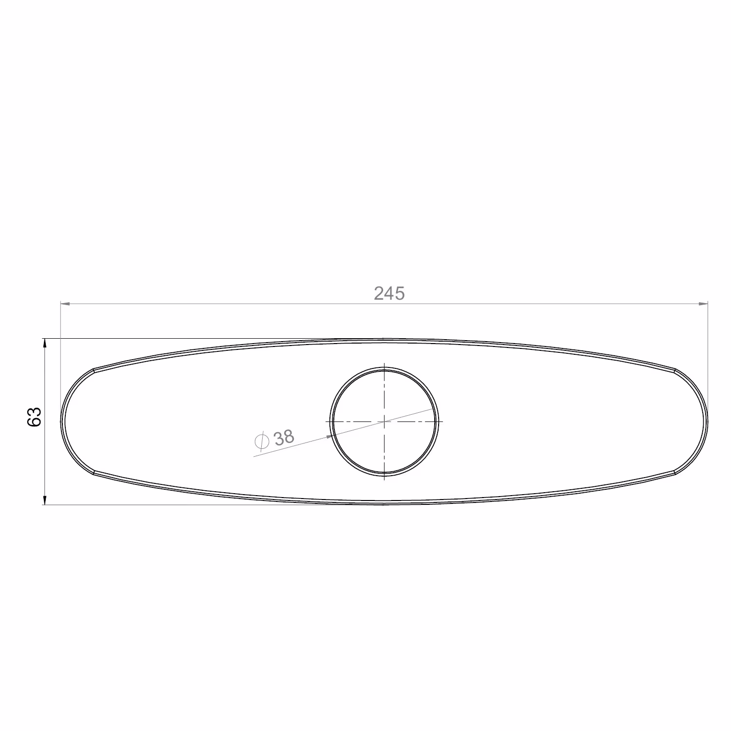 Blandarplatta ST01-R Oval 245c60mm