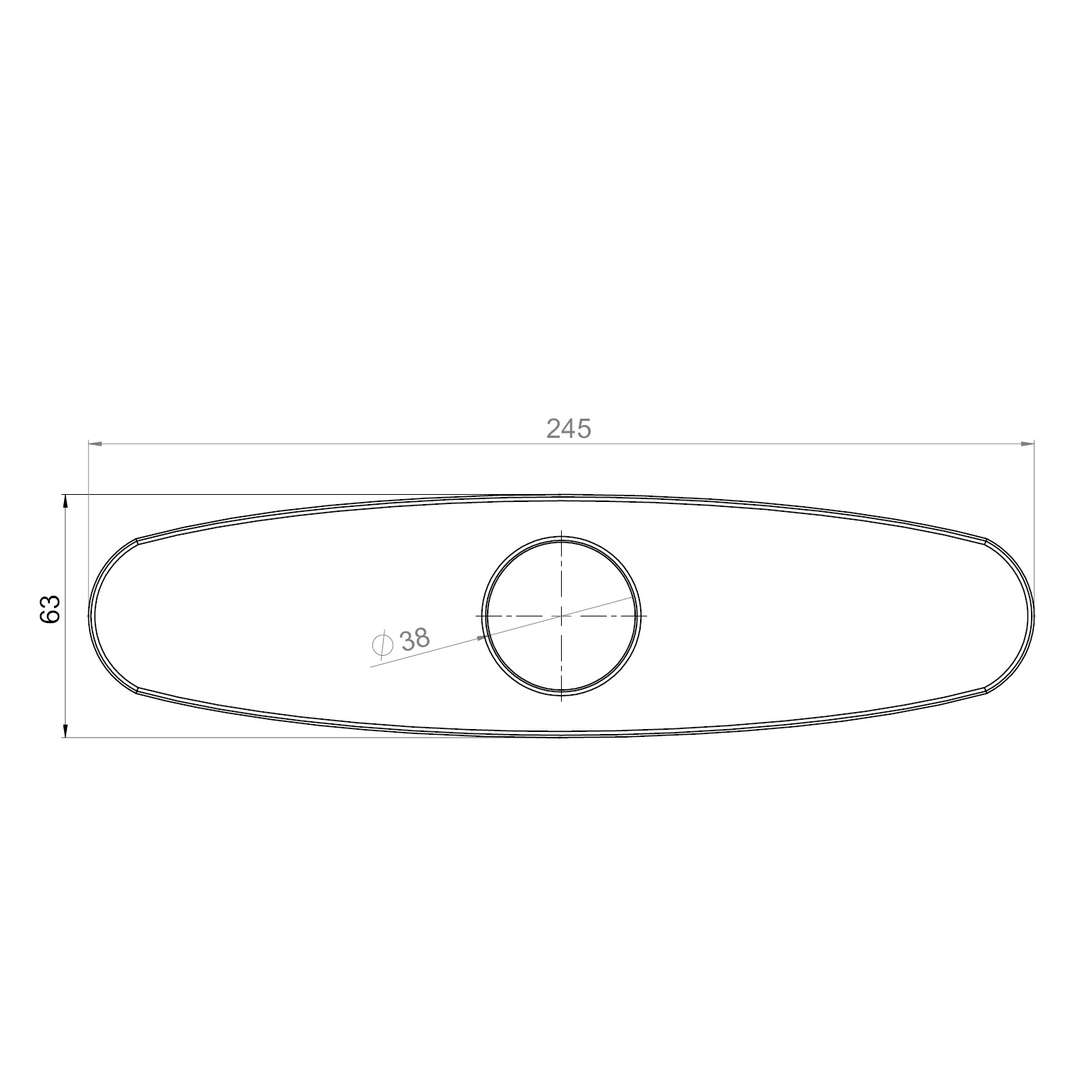 Blandarplatta ST01-R Oval 245c60mm