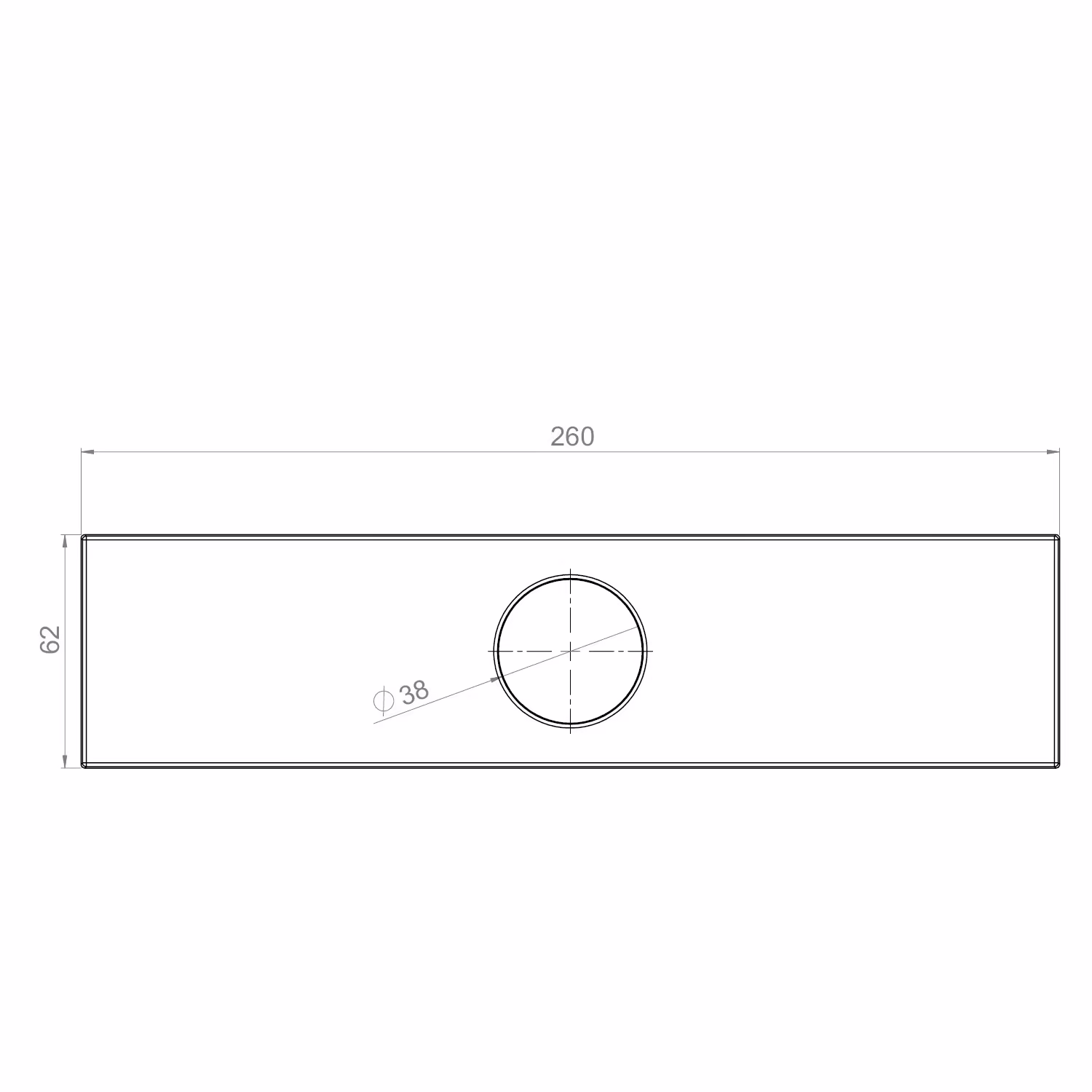 Blandarplatta ST01-S Rektangulär 258x60mm
