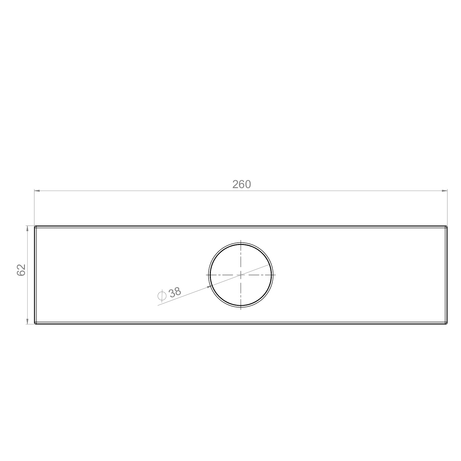Blandarplatta ST01-S Rektangulär 258x60mm