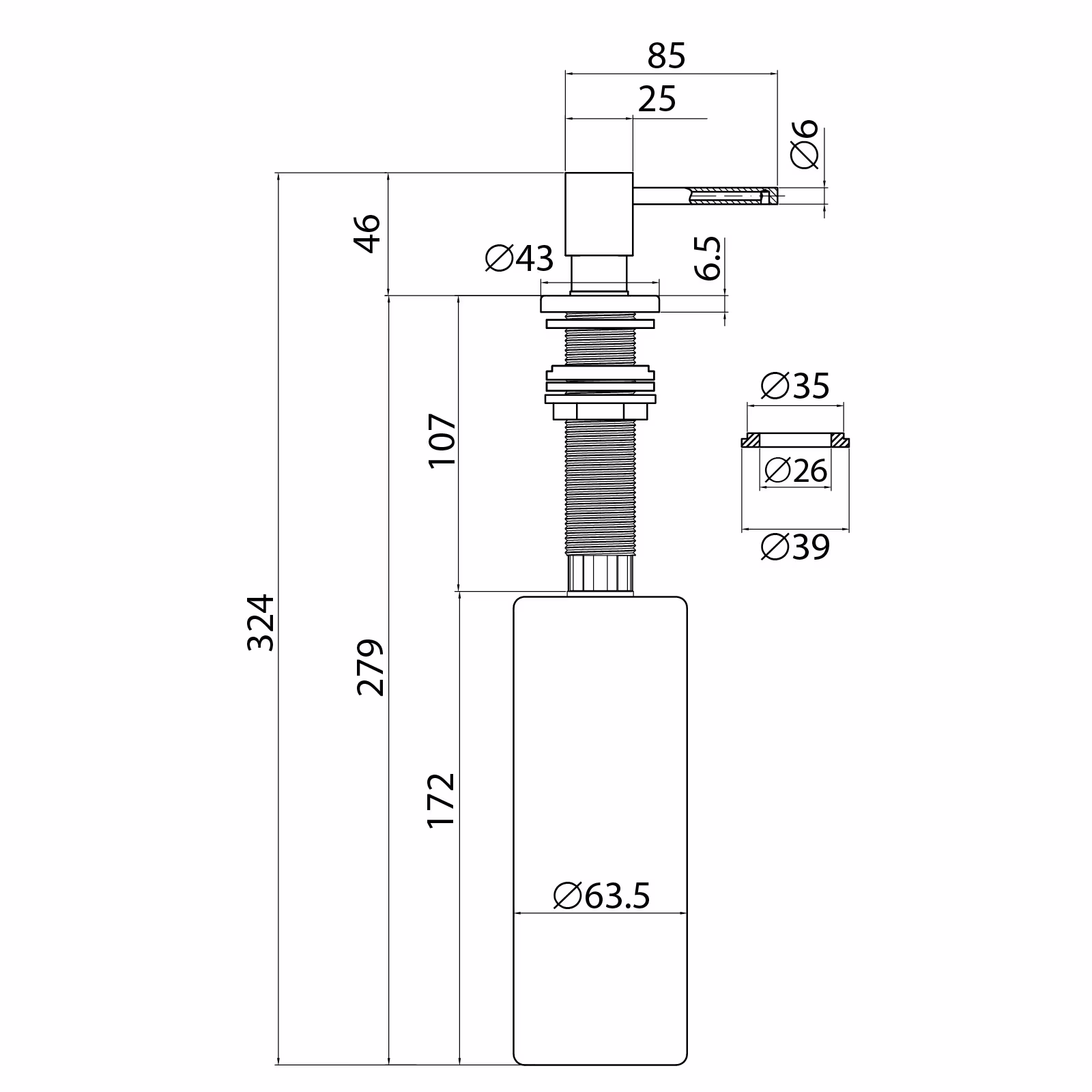 Diskmedelsdispenser DIS-41 4-kant