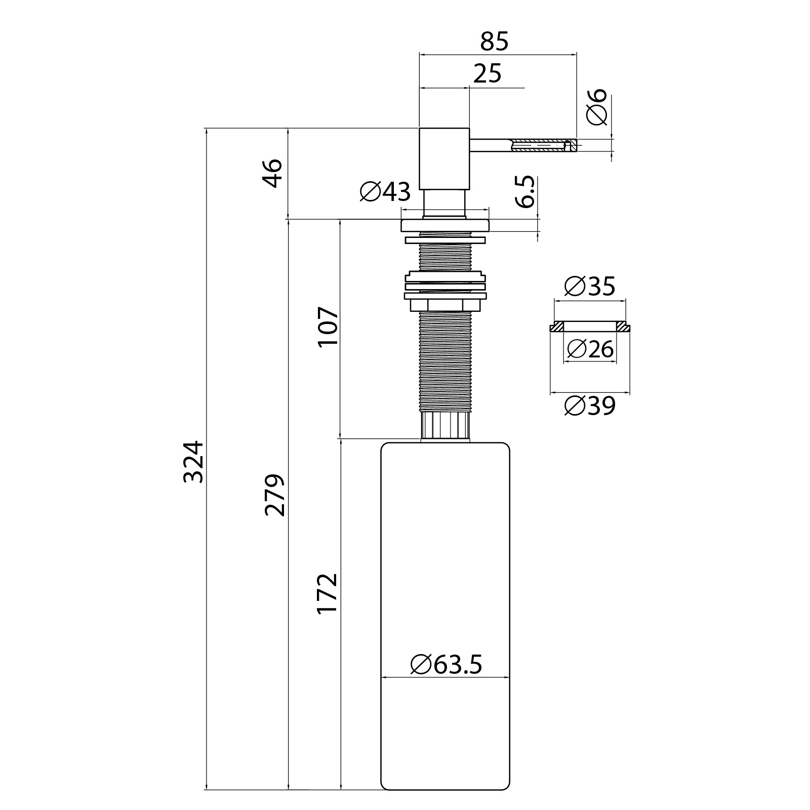 Diskmedelsdispenser DIS-41 4-kant