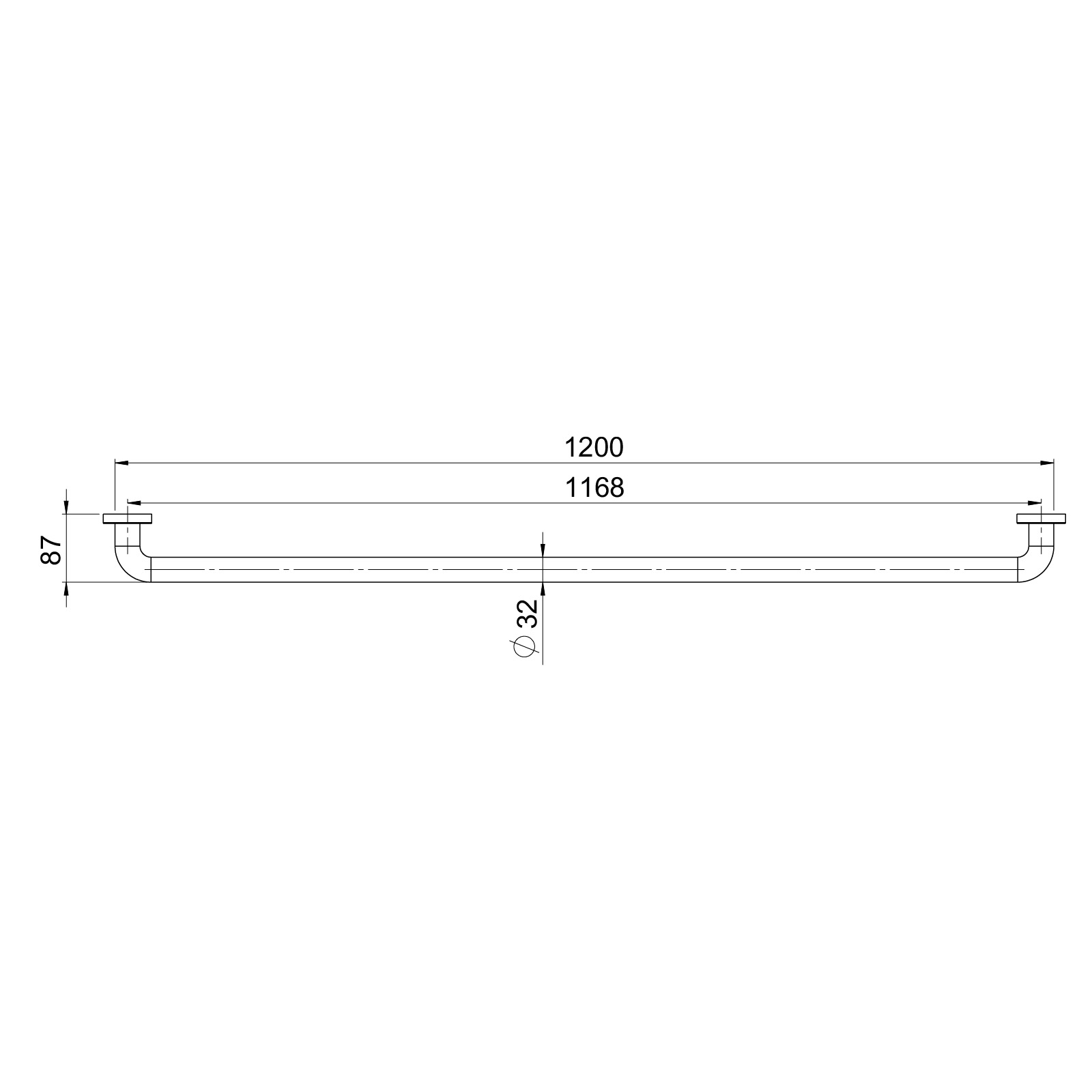 GRABBA RAKT STÖDHANDTAG 32MM STSH-790I
