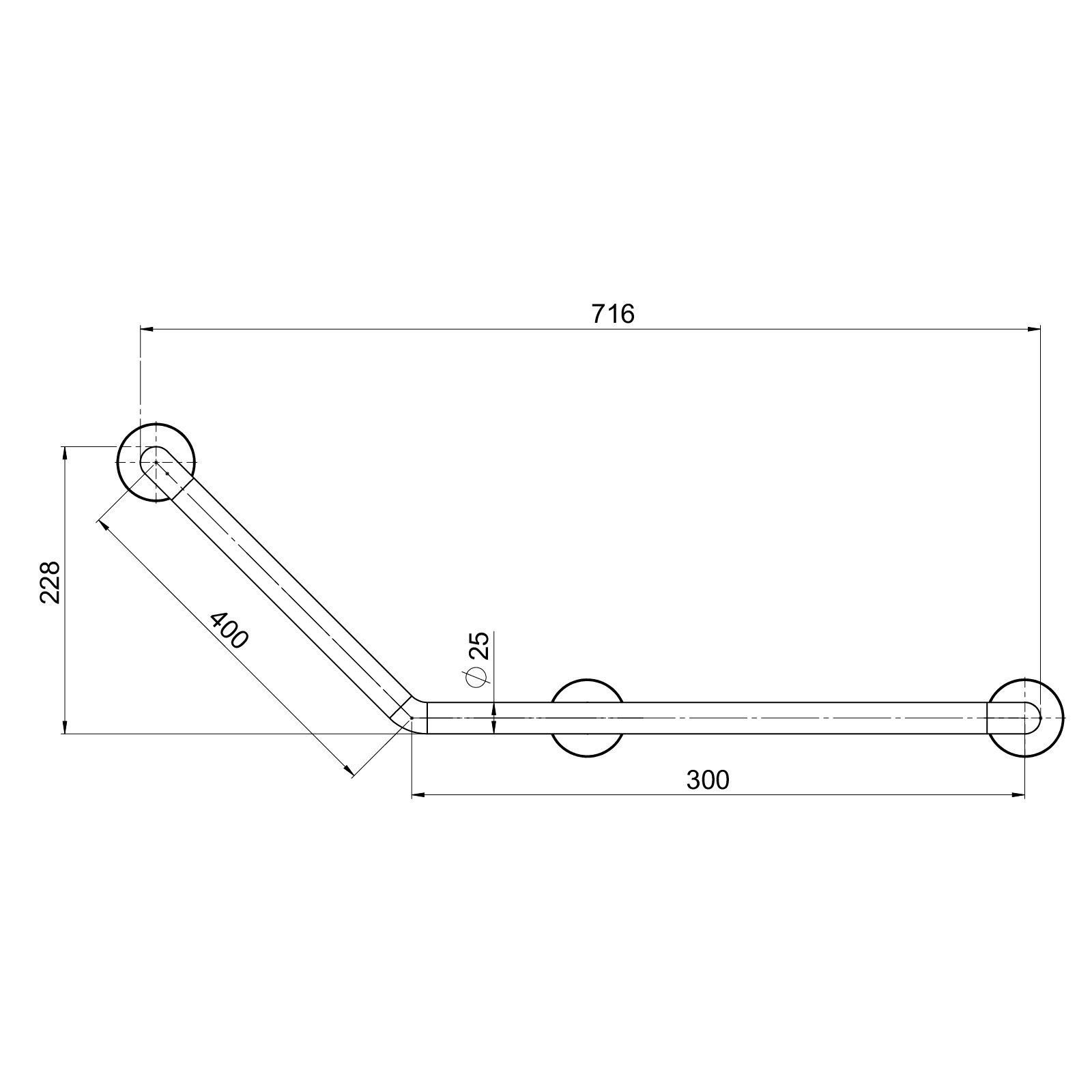 GRABBA VINKLAT STÖDHANDTAG 25MM STSH-792A