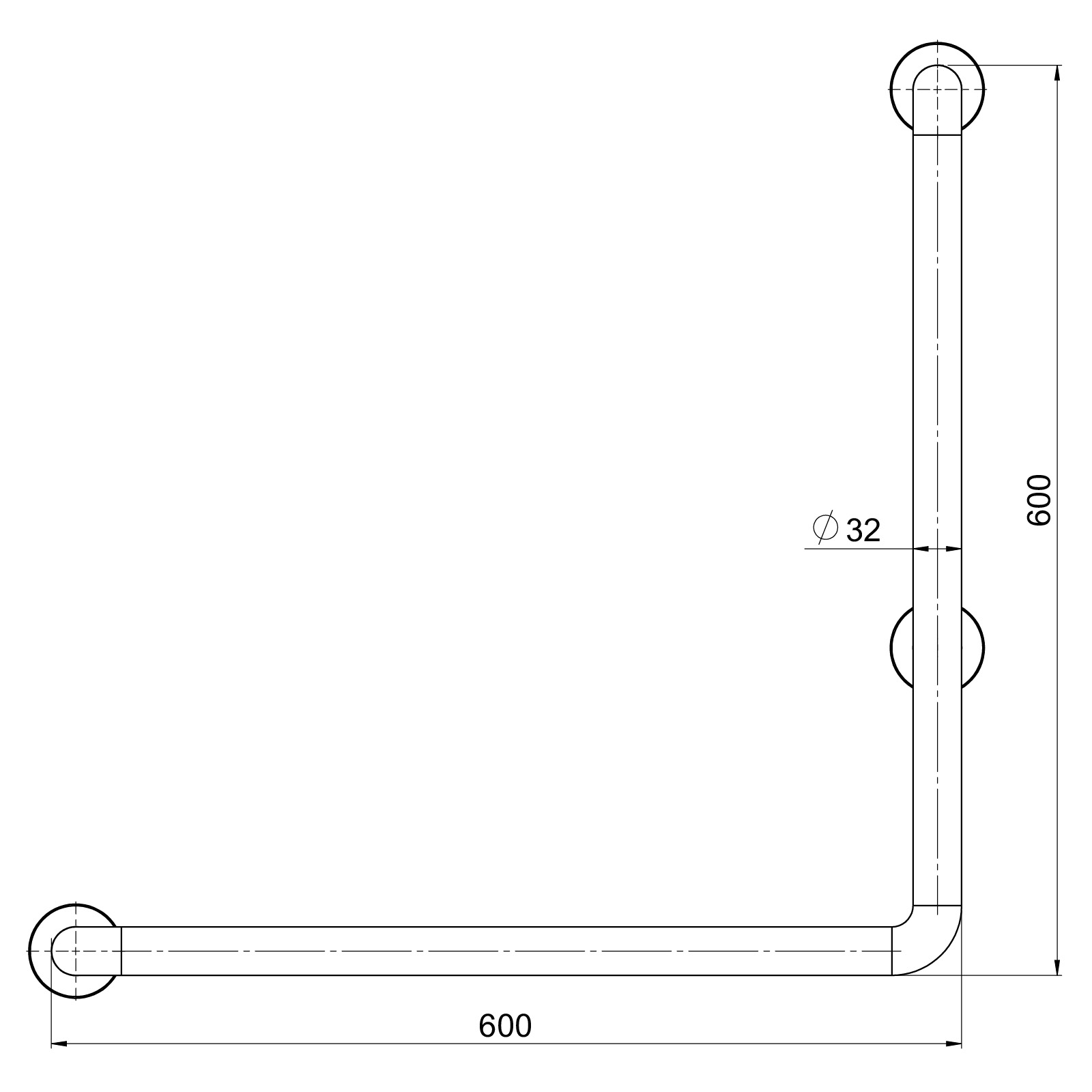 GRABBA VINKLAT STÖDHANDTAG 32MM VÄ STSH-791D