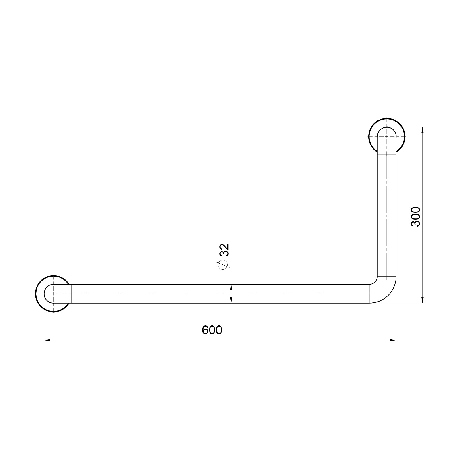 GRABBA VINKLAT STÖDHANDTAG 32MM VÄ STSH-791H