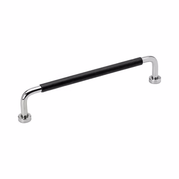 Handtag Lounge - 160mm - Krom/Svart Lädersvept