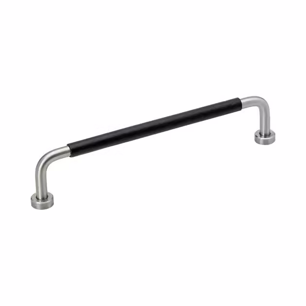 Handtag Lounge - 160mm - Rostfritt/Svart lädersvept