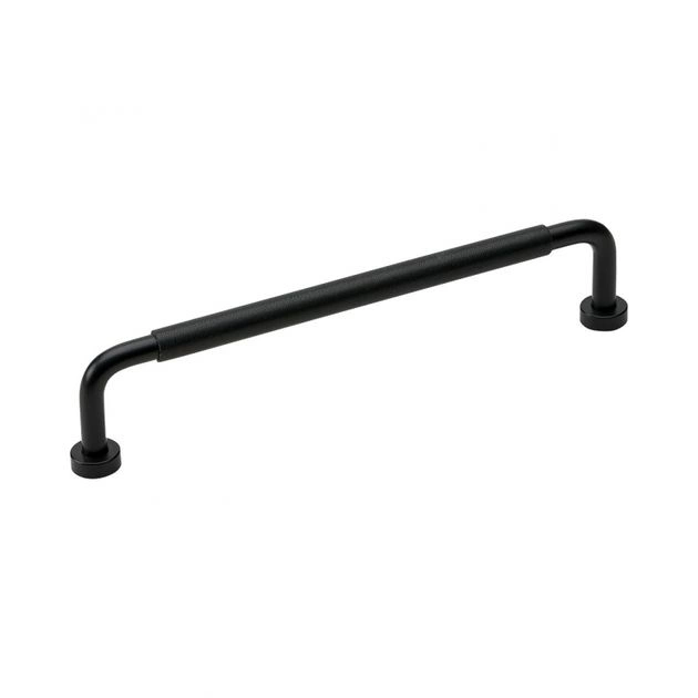 Handtag Lounge - 160mm - Svart/Svart lädersvept
