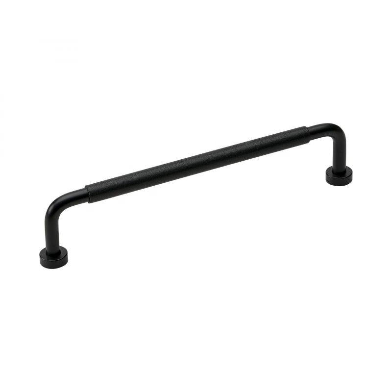 Handtag Lounge - 160mm - Svart/Svart lädersvept