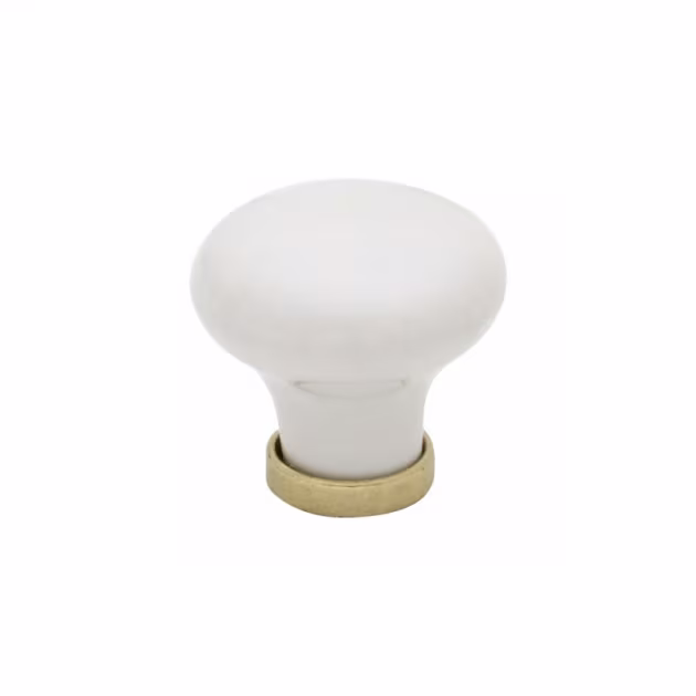 Knopp 24136 - 30mm - Vit/Mässing