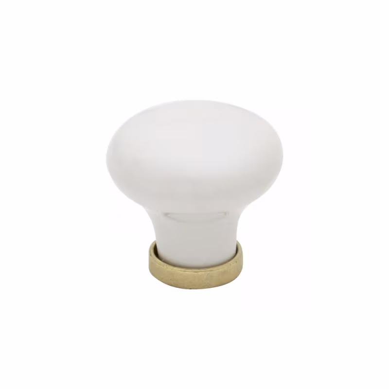 Knopp 24136 - 30mm - Vit/Mässing