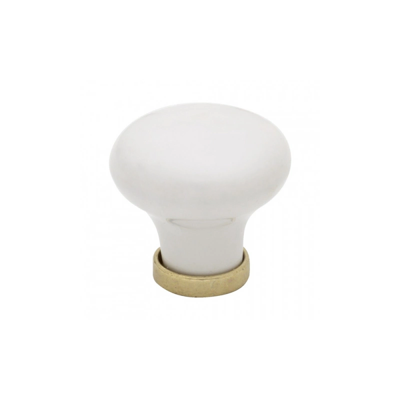 Knopp 24136 - 30mm - Vit/Mässing