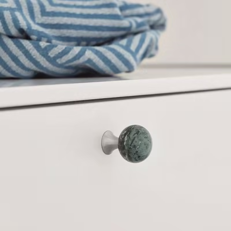Knopp Bead Straight - 28mm - Marmor/grön