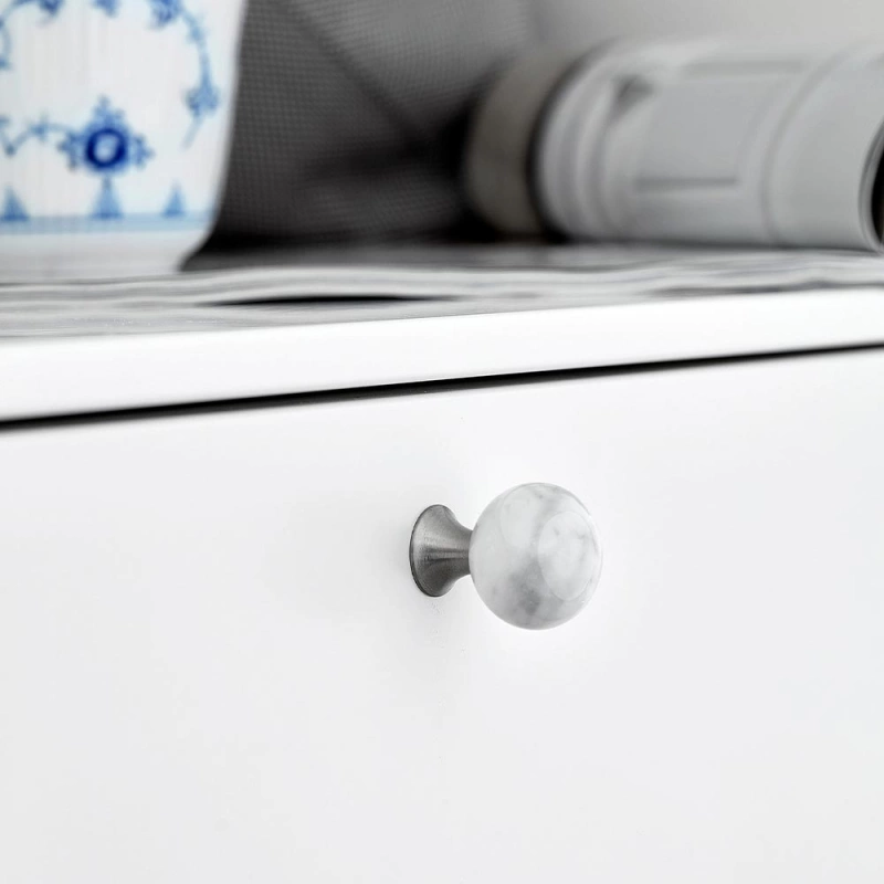 Knopp Bead Straight - 28mm Marmor/grå