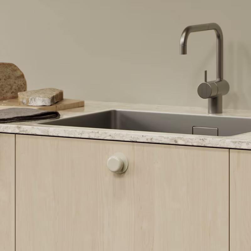 Knopp Colette - 50mm - Glossy dusty creme