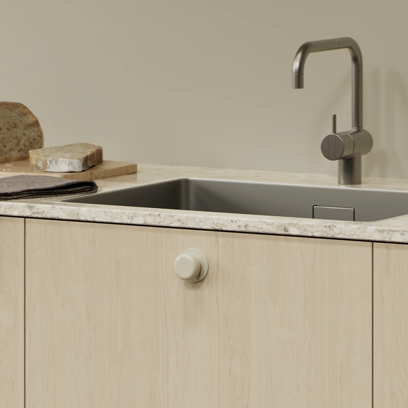Knopp Colette - 50mm - Glossy dusty creme