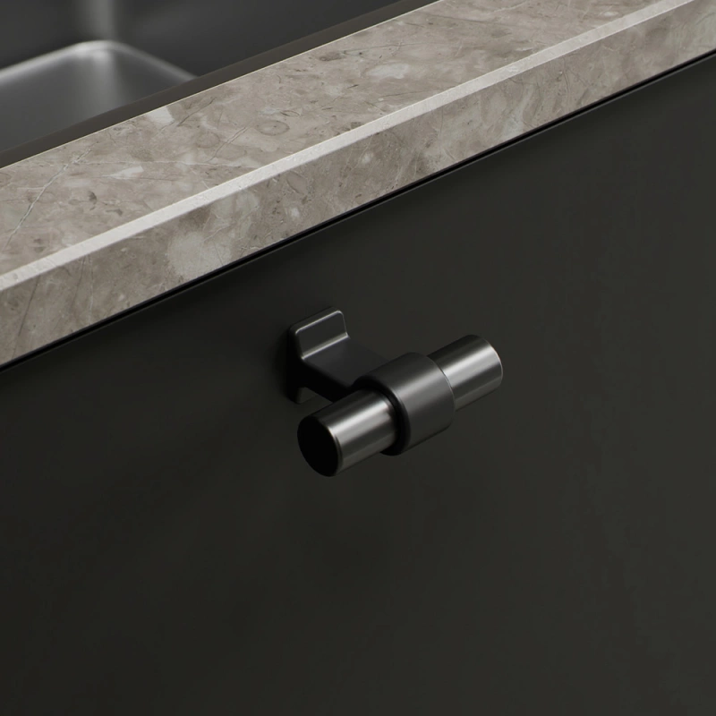 Knopp T Bond - Mattsvart/gun metal