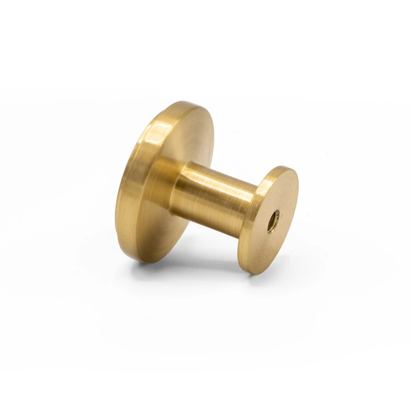 Knopp Uno - 30mm - Borstad obehandlad mässing