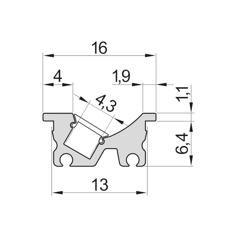 LED-profil 8112 - Svart