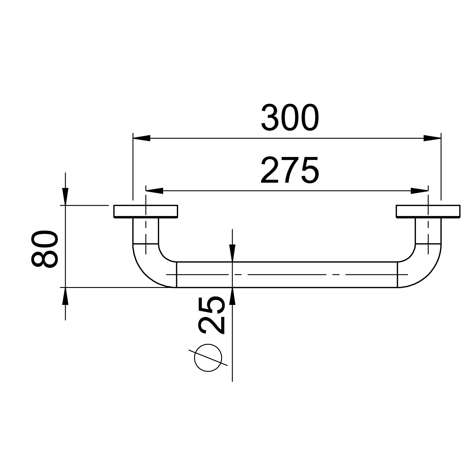 Rakt Stödhandtag GRABBA TS790A
