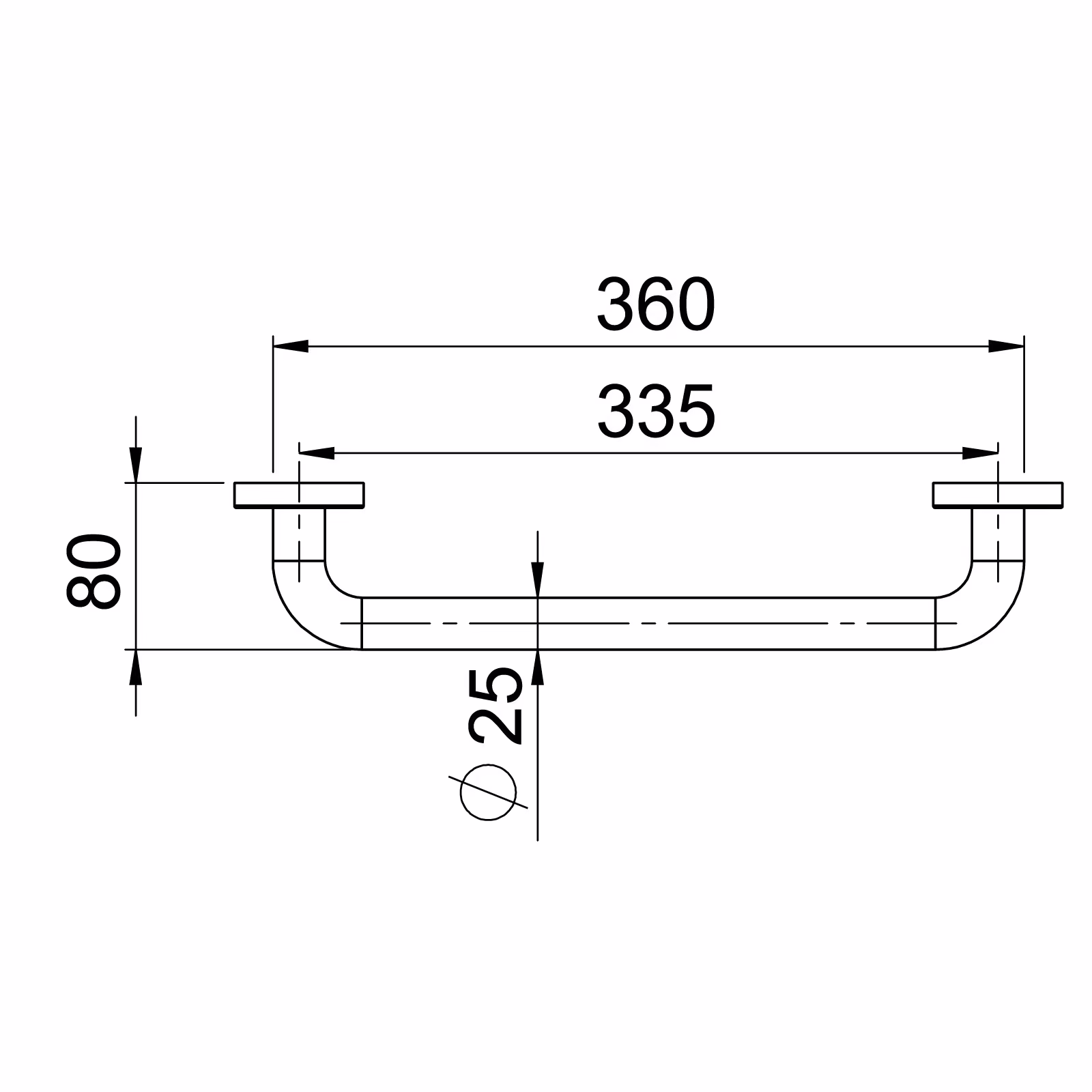 Rakt Stödhandtag GRABBA TS790B