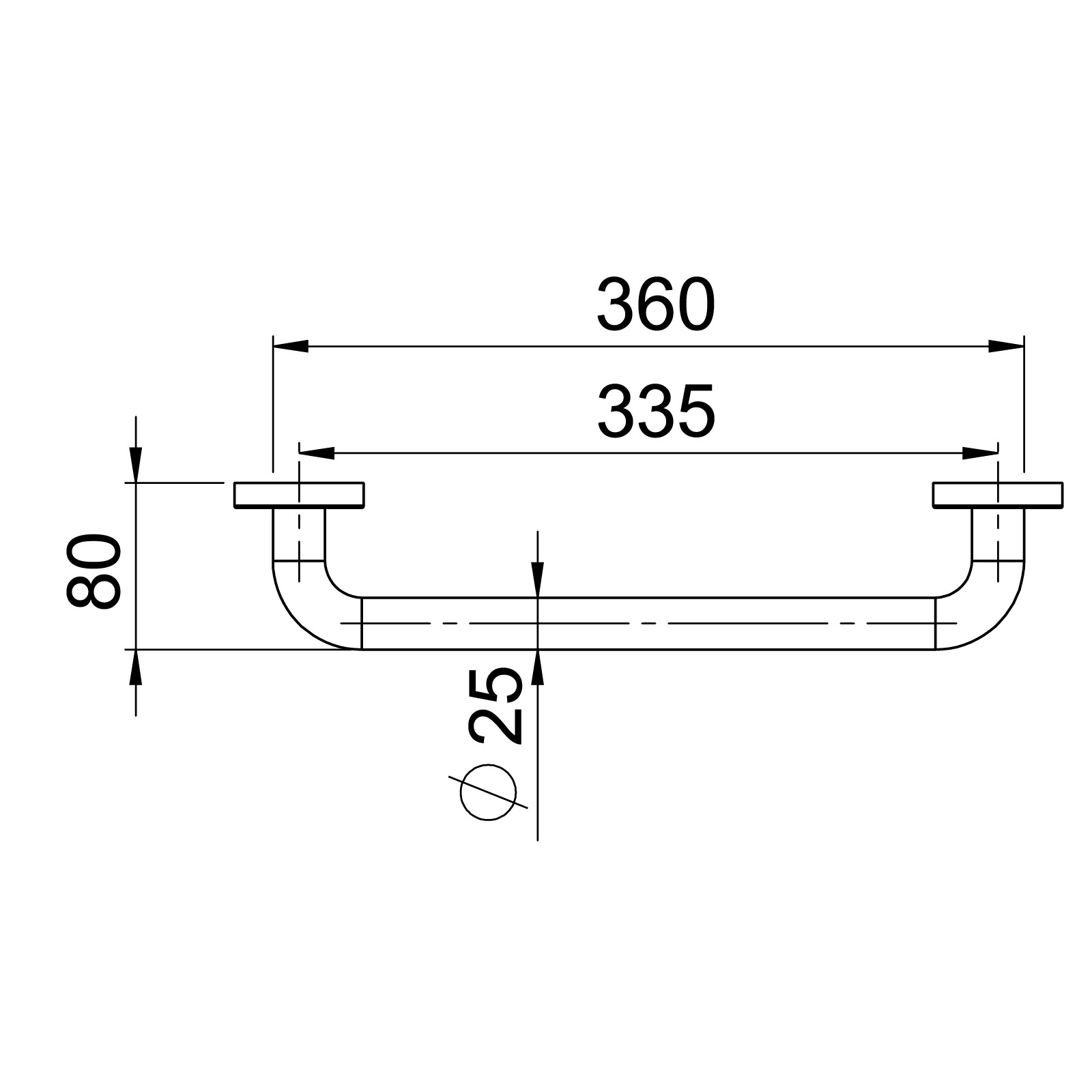Rakt Stödhandtag GRABBA TS790B