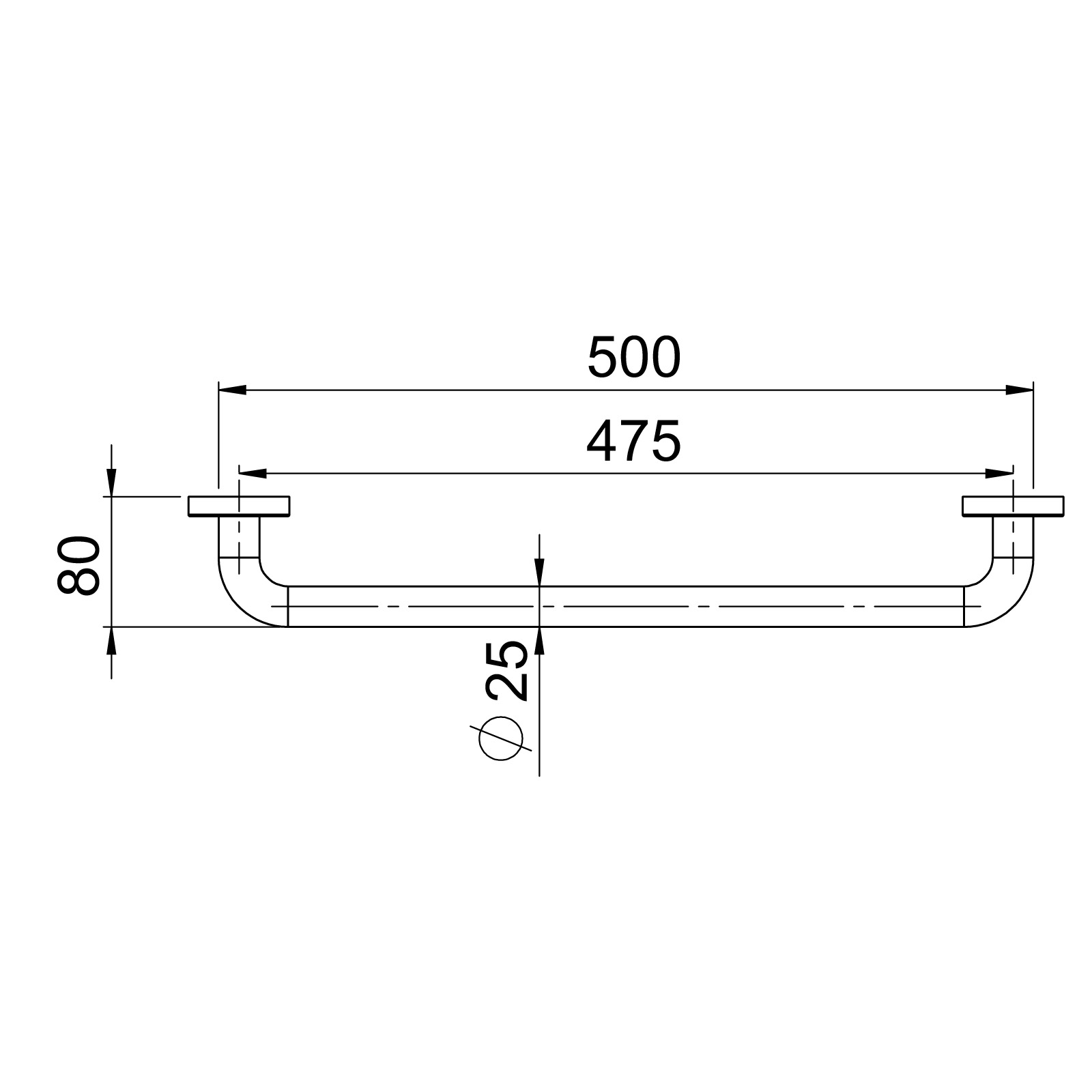 Rakt Stödhandtag GRABBA TS790C