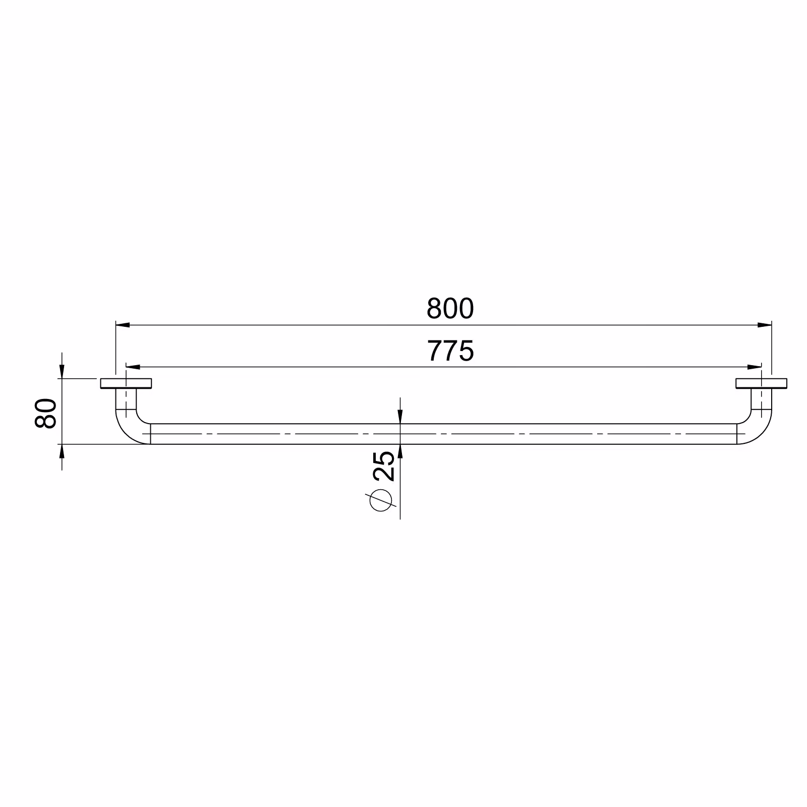 Rakt Stödhandtag GRABBA TS790E