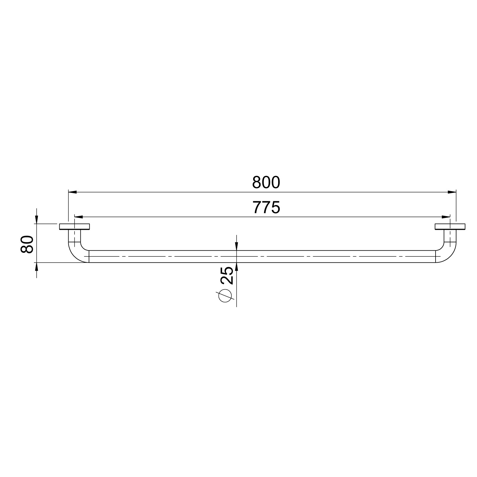Rakt Stödhandtag GRABBA TS790E