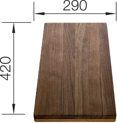 BLANCO Skärbräda solid valnöt, 420x290x70mm