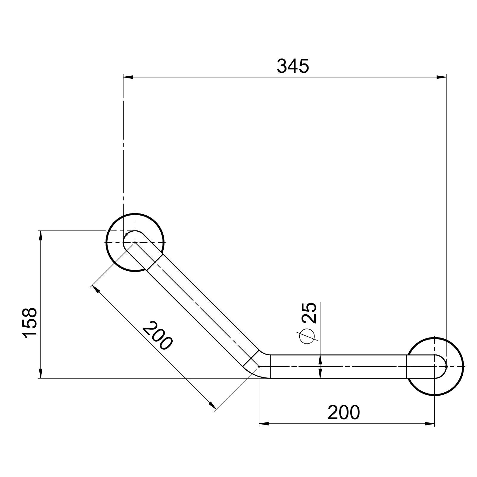 Vinklat Stödhandtag GRABBA TS792B
