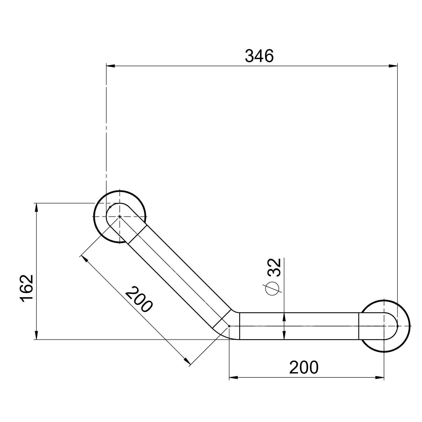 Vinklat Stödhandtag GRABBA TS792C