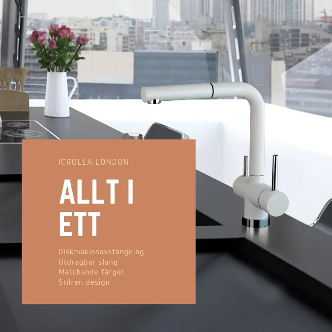 iCrolla London med utdragbart munstycke - silgranit-look svart