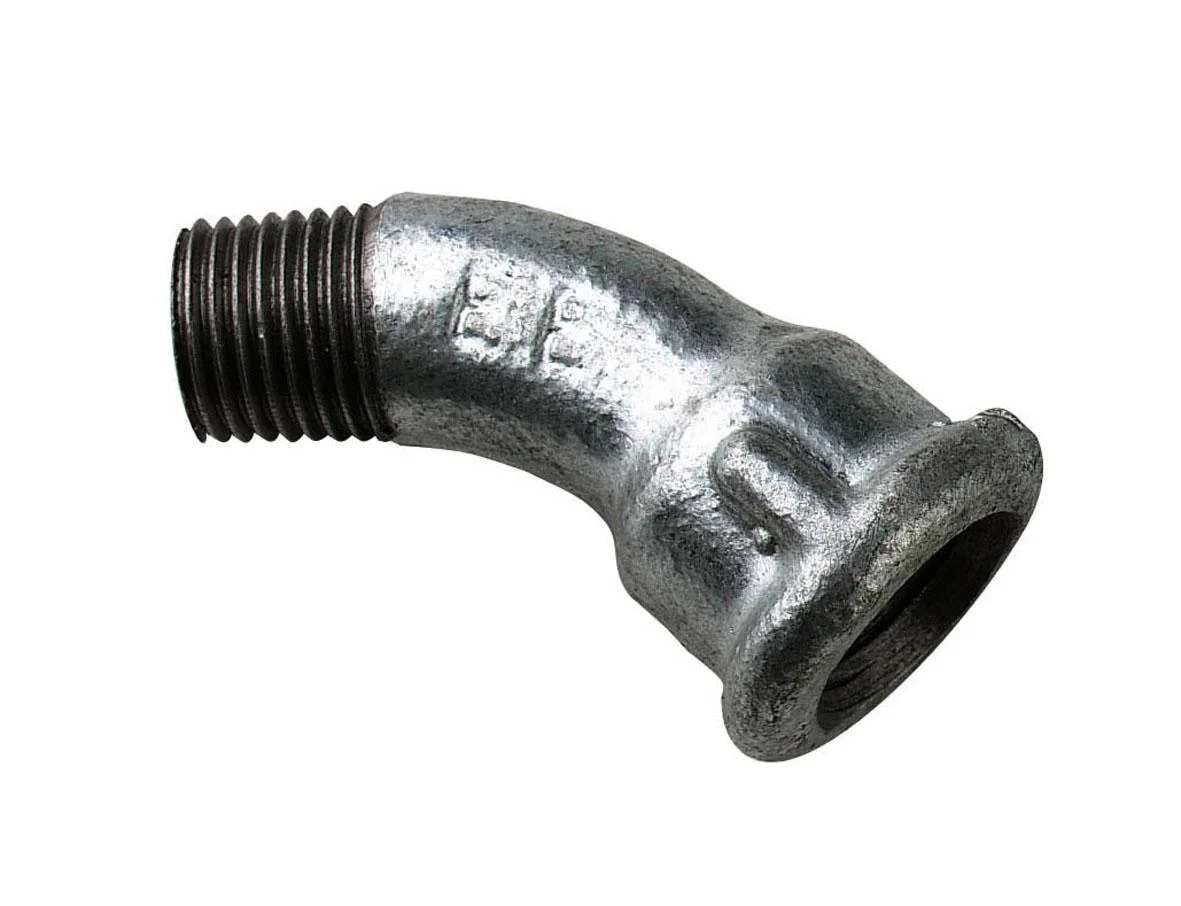 Aducerad galv böj 50, 45°m, 1 muff inv/utv.g.