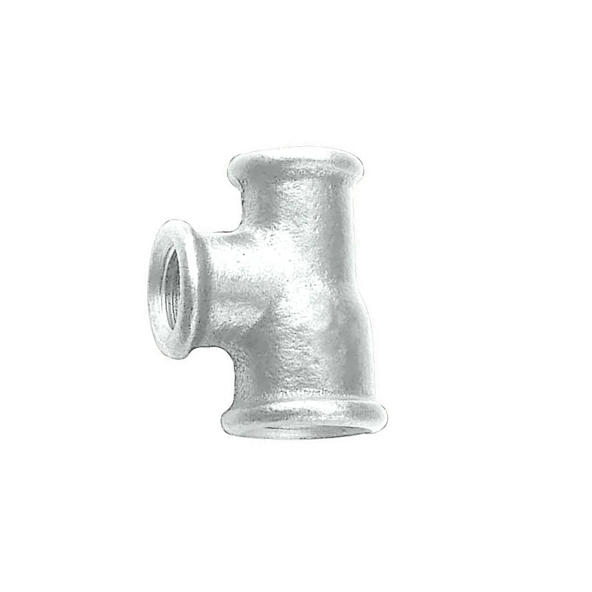 Aducerad galv T-rör 20X15X15, inv.g.