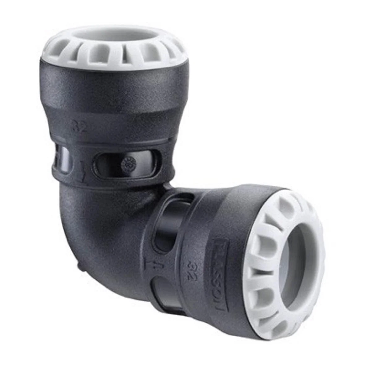Plasson vinkel 90°, 63, 2 muff