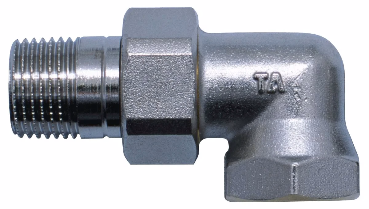 TA 4111 förkromad vinkel radiatorkoppling R10