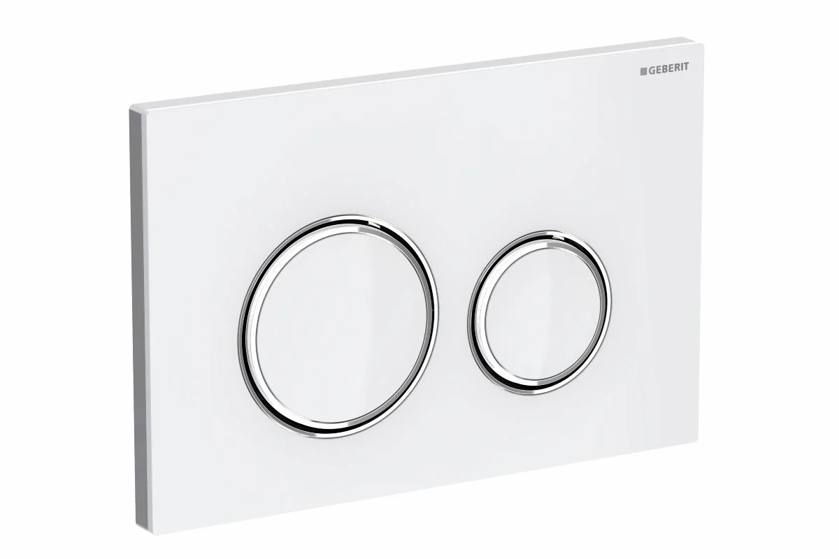 Geberit Geberit Sigma50 spolplatta, dubbel, vit metall/glas